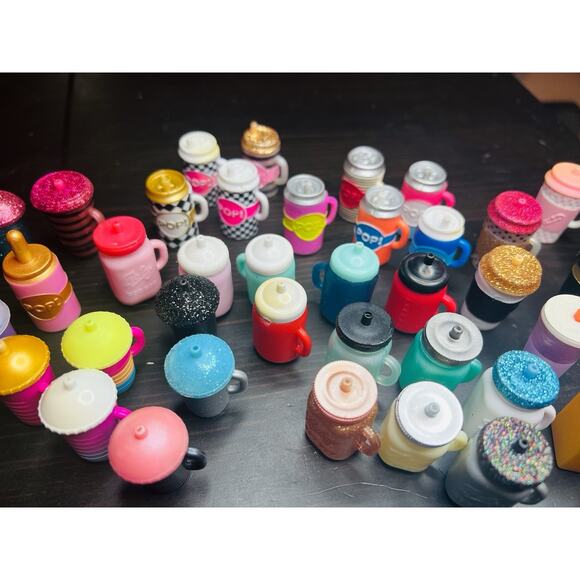 LOL Surprise Doll Lot 46 Bottles Sippy Cups Coffee Pop Carton Mason Jar Drinks - Picture 3 of 8